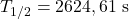  T_{1/2} = 2624,61 \ \text{s}